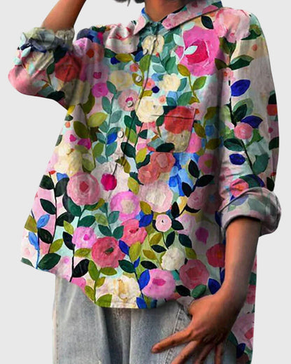 Calista | Floral Print Blouse in Vibrant Hues