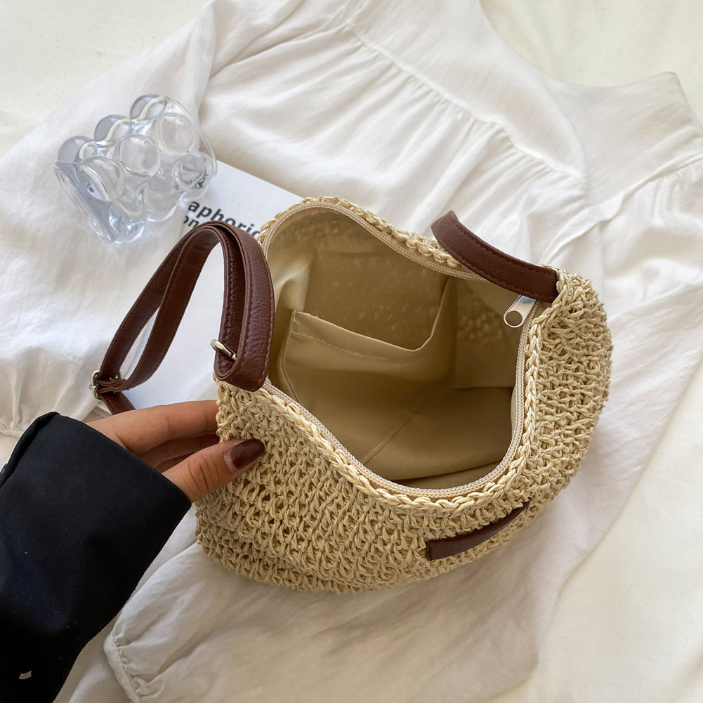 Alethea | Women’s Woven Straw Shoulder Bag With Relaxed Style