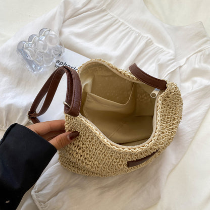 Alethea | Women’s Woven Straw Shoulder Bag With Relaxed Style
