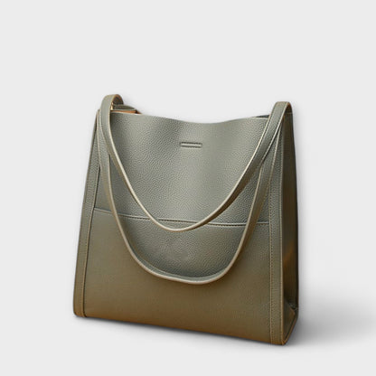 Calista | Rich Red Leather Structured Tote Handbag
