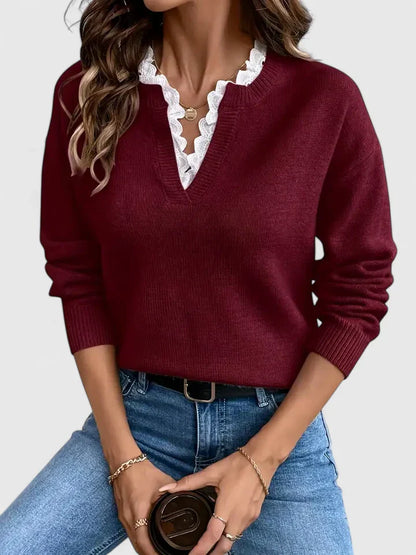 Calanthe | Soft Gray Elegant Blouse with Lace