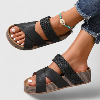 Kalynda | Brown Woven Orthopedic Sandals