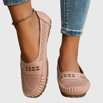 Aurelia | Beige Perforated Orthopedic Shoes