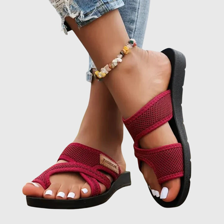 Alethea | Black Strappy Orthopedic Sandals