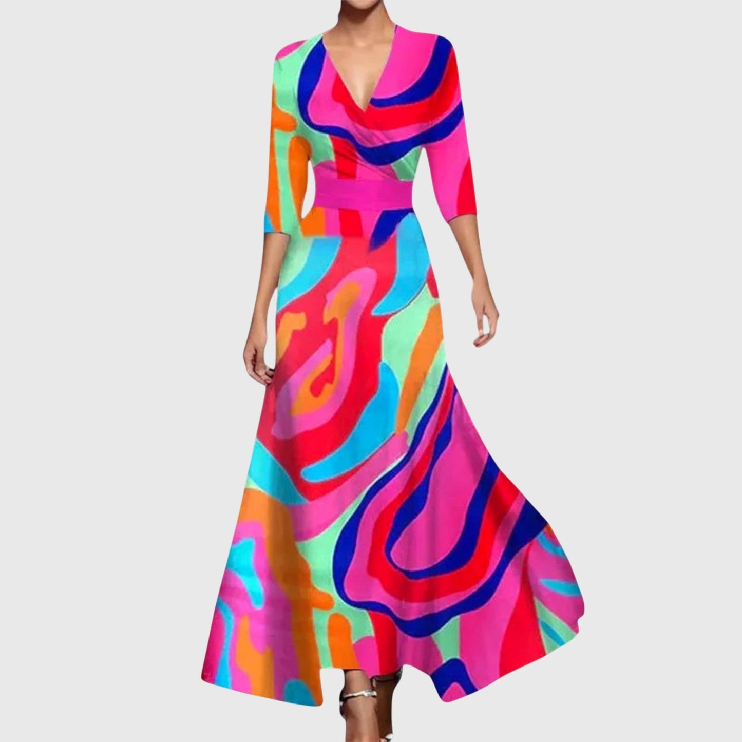Calista | Vibrant Floral Elegant Dress