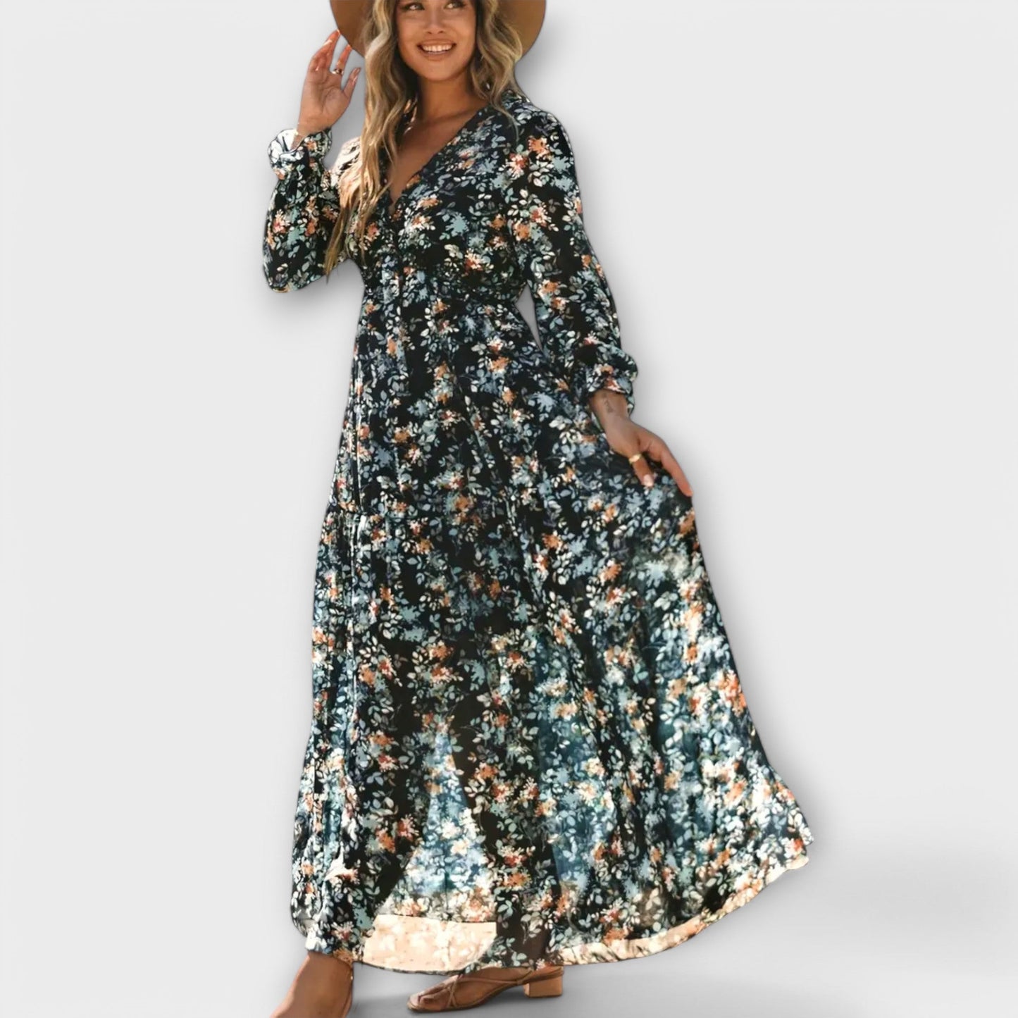 Calantha | Floral Elegant Maxi Dress