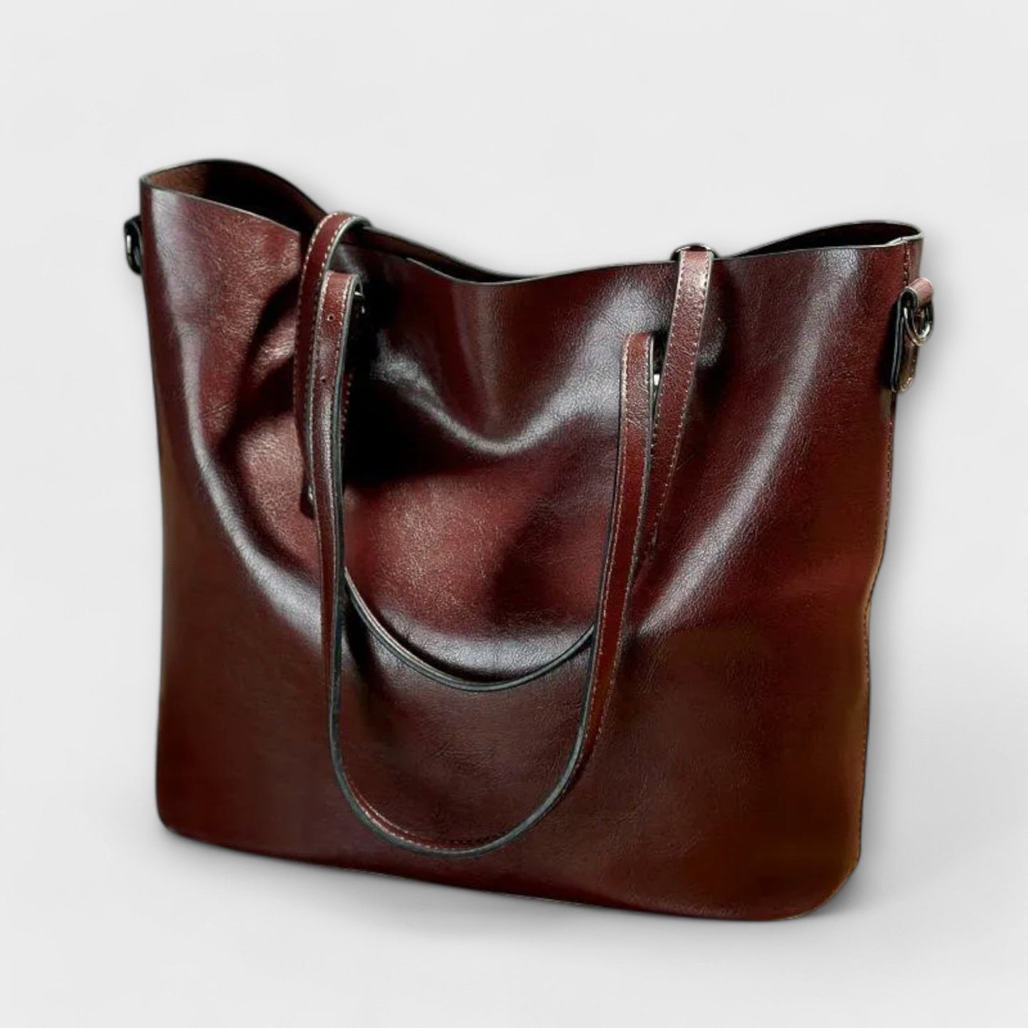 Alethea | Women’s Classic Exclusive Shoulder Bag - Rich Brown Leather Tote