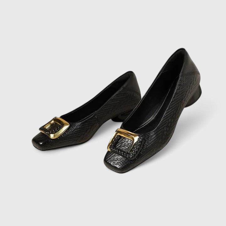 Calanthe | Beige Elegant Shoes with Buckle Detail