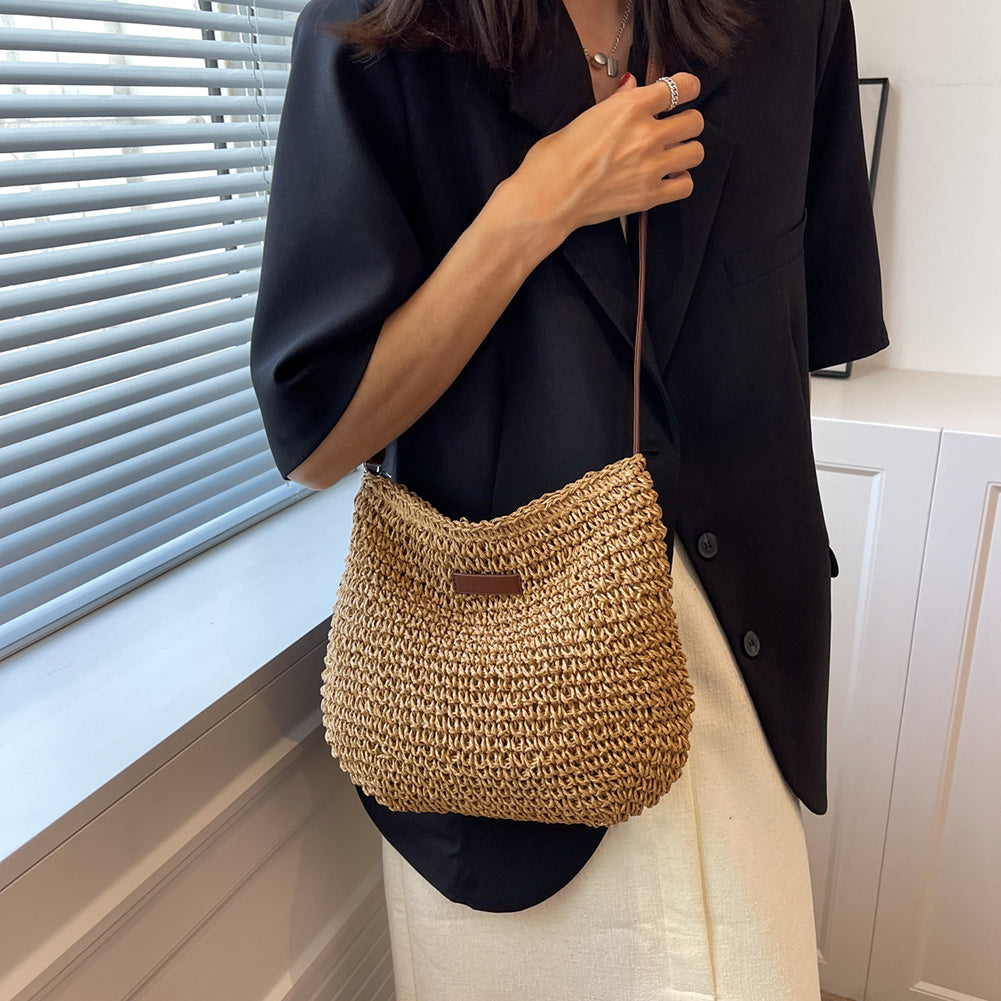 Alethea | Women’s Woven Straw Shoulder Bag With Relaxed Style