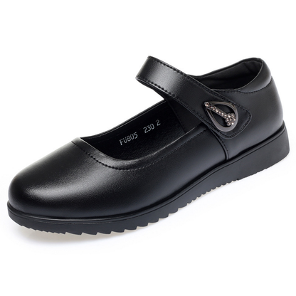 Calista | Black Leather Mary Jane Orthopedic Shoes