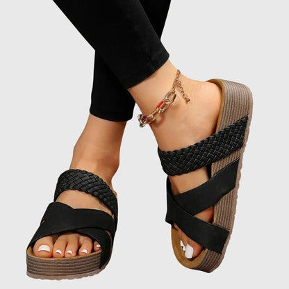 Aurelia | Brown Woven Orthopedic Sandals