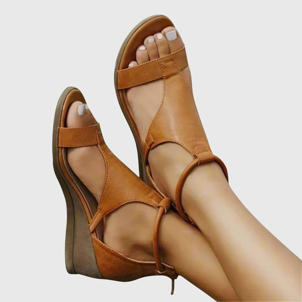 Calista | Burgundy Strap Orthopedic Sandals