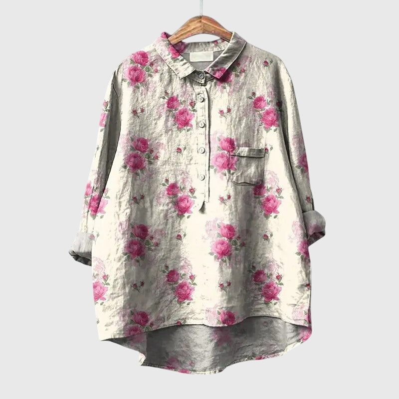 Astrid | Vibrant Floral Silk Blouse