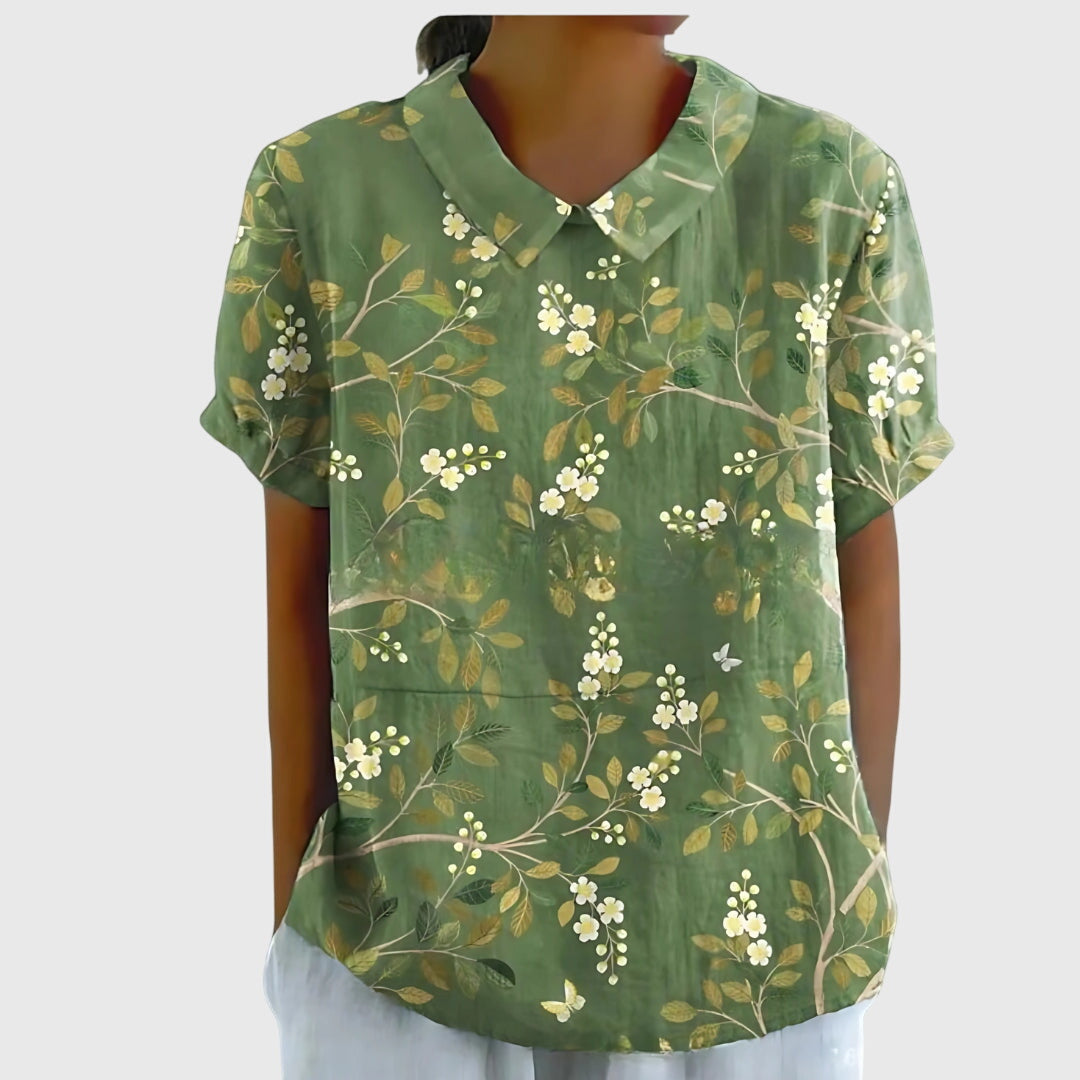 Alethea | Sage Green Floral Blouse