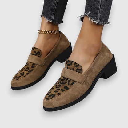 Alethea | Suede Leopard Loafers