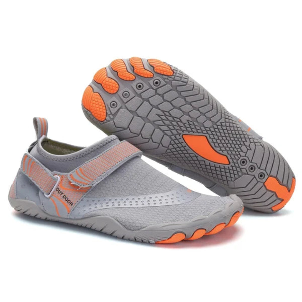 Kairos | Unisex Ergonomic Barefoot Water Shoes - Black Grey Mesh