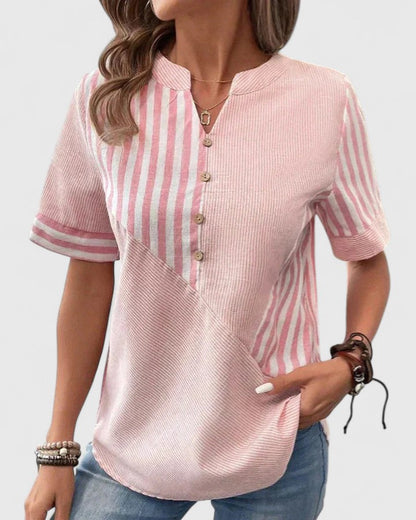 Alethea | Mint Stripe Sophisticated Blouse