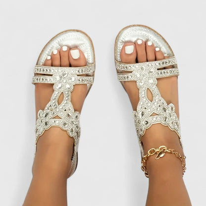 Calanthe | Turquoise Embellished Orthopedic Sandals