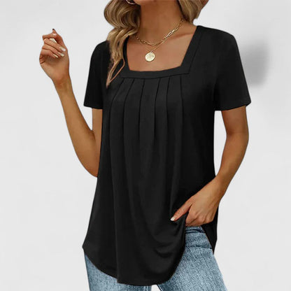 Calantha | Elegant Grey Sophisticated Summer Blouse