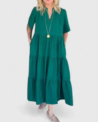 Alethea | Emerald Elegant Maxi Dress