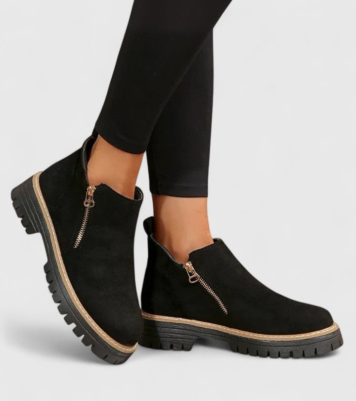 Alethea | Black Suede Orthopedic Boots