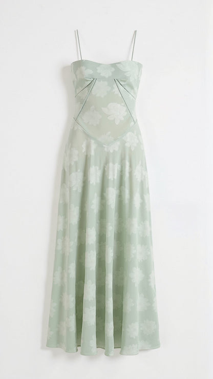 Astrid | Women’s Wedding Guest Slip Maxi Dress in White Floral
