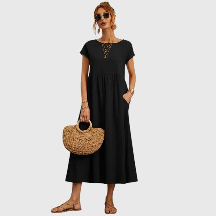 Calista | Elegant Navy Comfortable Midi Dress