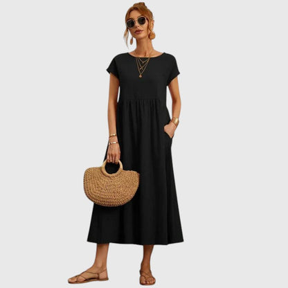 Calista | Elegant Navy Comfortable Midi Dress