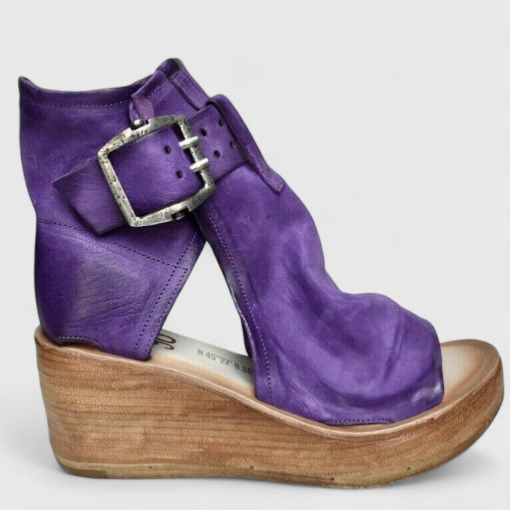 Aria | Tan Suede Orthopedic Wedge Sandals