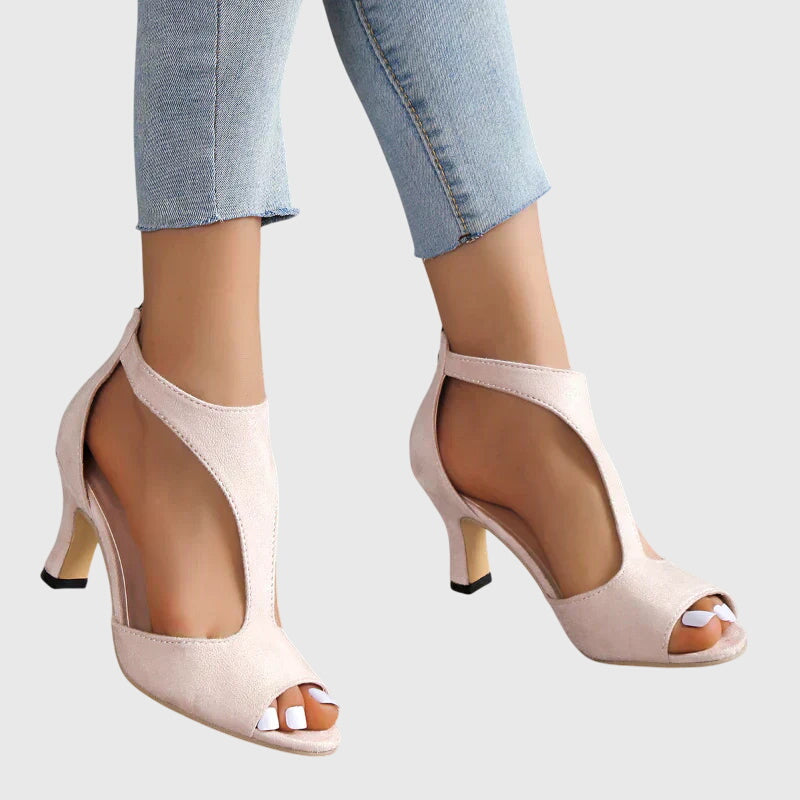 Calista | Blush Suede Orthopedic Heels