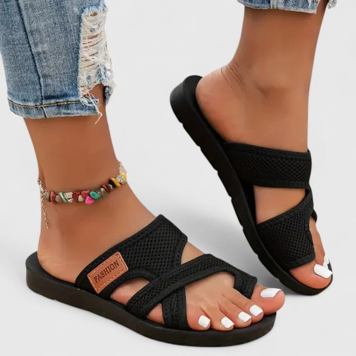 Calantha | Burgundy Strappy Orthopedic Sandals