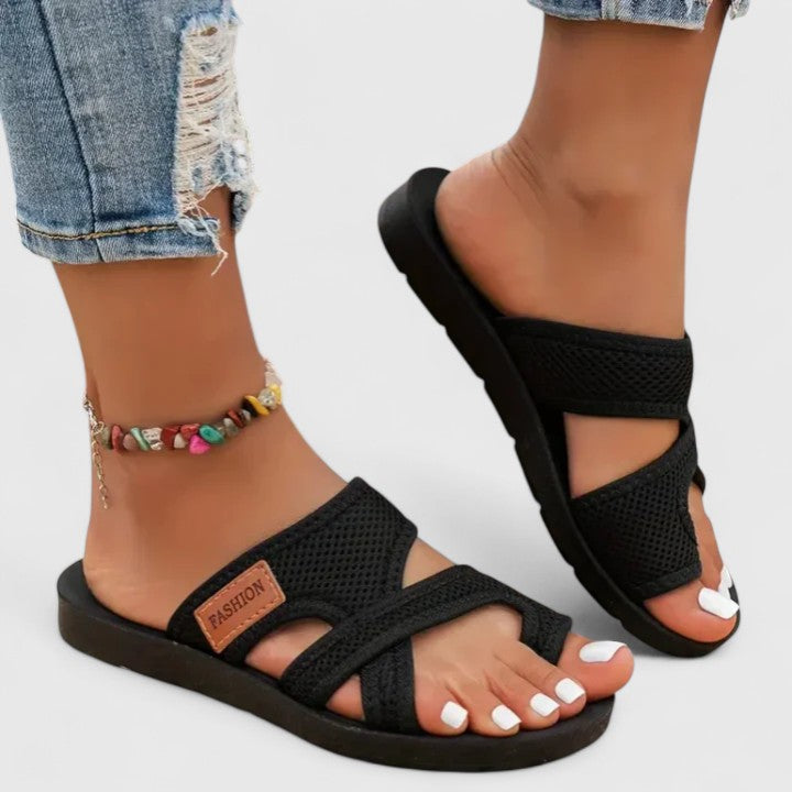 Calantha | Burgundy Strappy Orthopedic Sandals