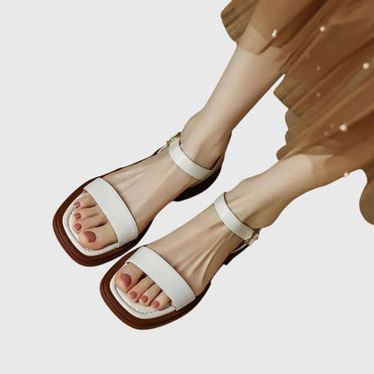 Calantha | Luxury Brown Orthopedic Leather Sandals