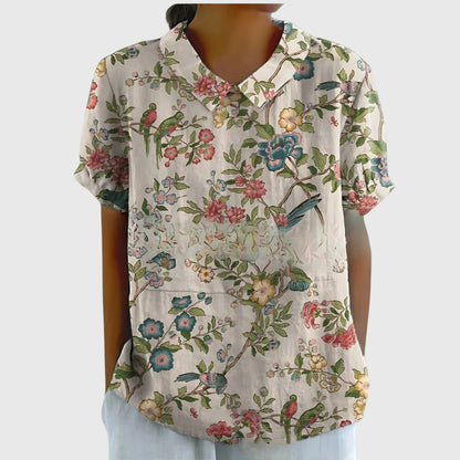 Alethea | Sage Green Floral Blouse