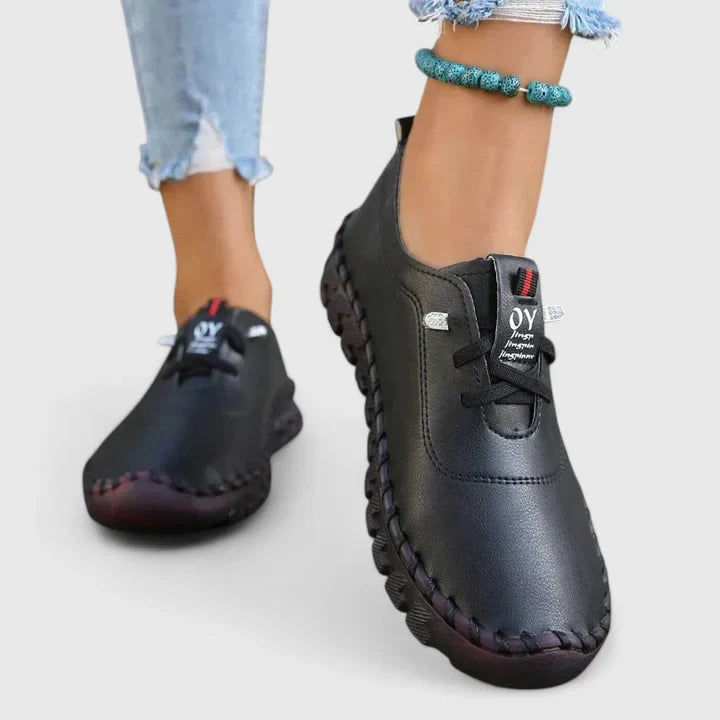 Calantha | Black Leather Elegant Shoes