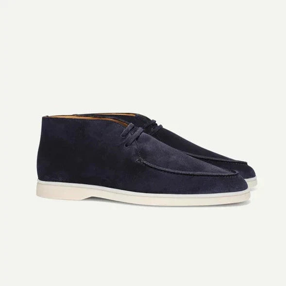 Beckett | Light Grey Suede Shoes With Laces