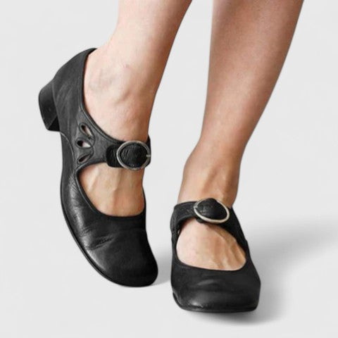 Calanthe | Black Leather Elegant Shoes