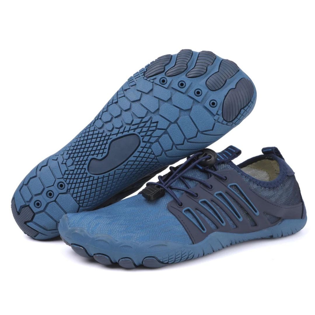 Kairos | Men’s Lightweight Breathable Barefoot Walking Shoes - Tan & Grey