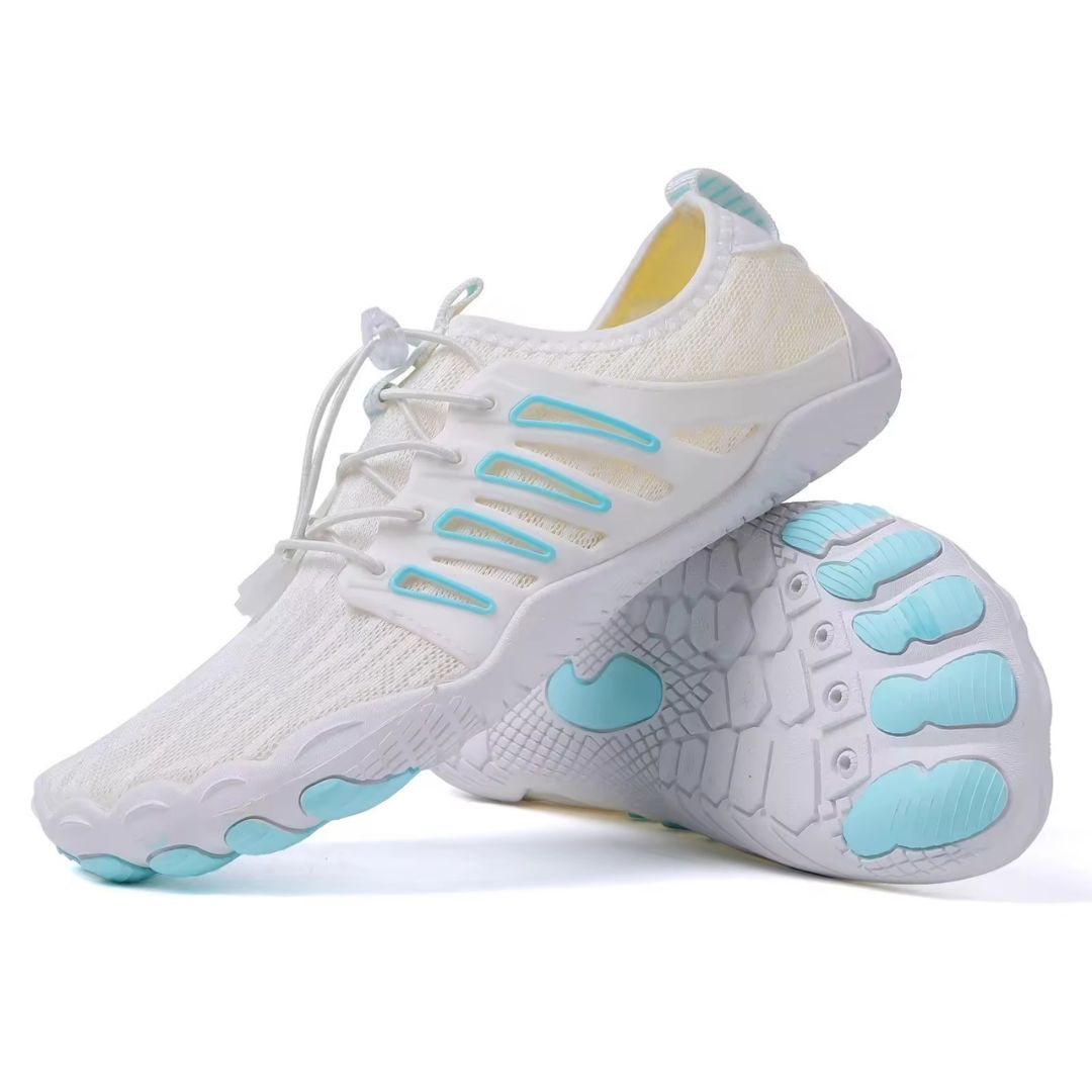 Kairos | Men’s Lightweight Breathable Barefoot Walking Shoes - Tan & Grey