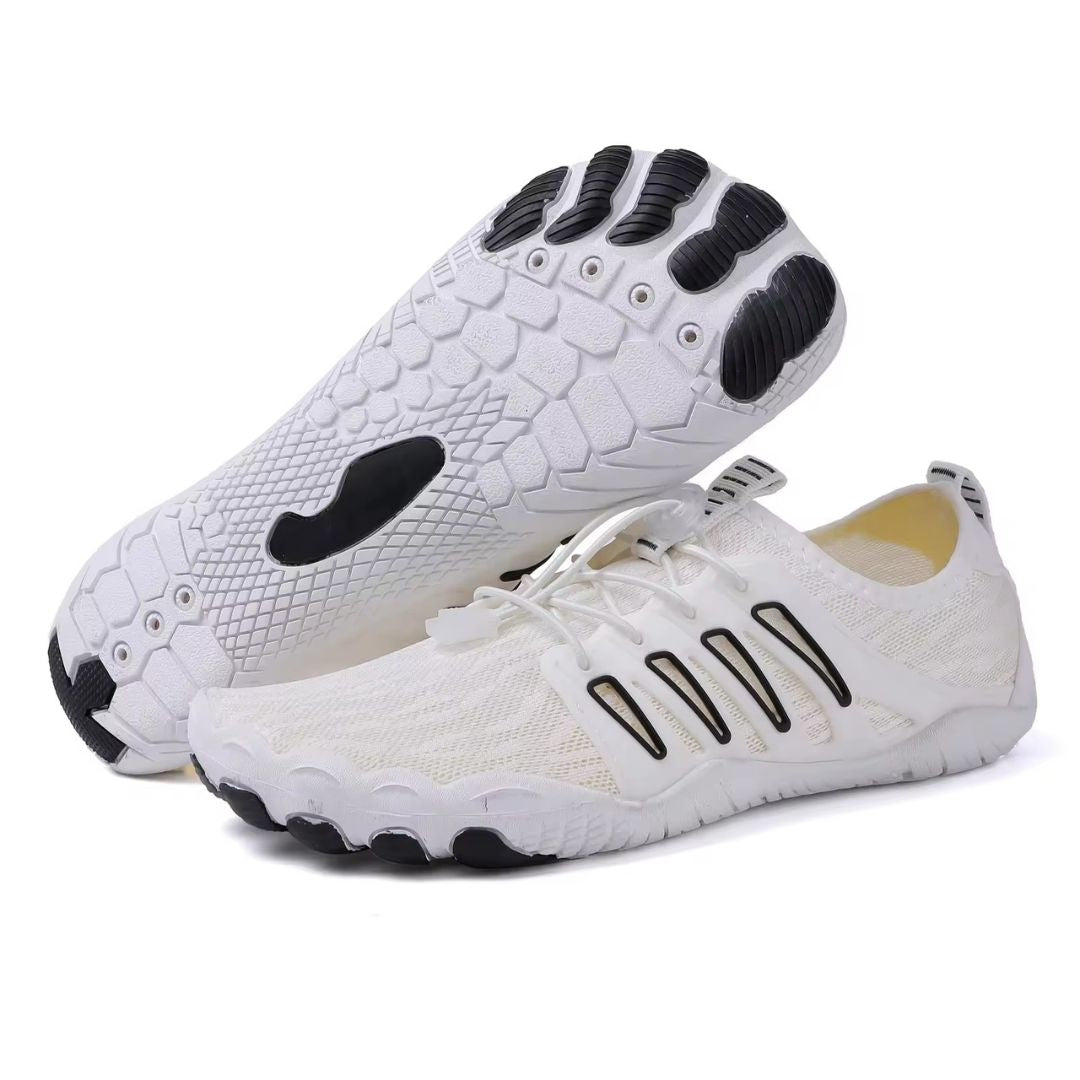 Kairos | Men’s Lightweight Breathable Barefoot Walking Shoes - Tan & Grey