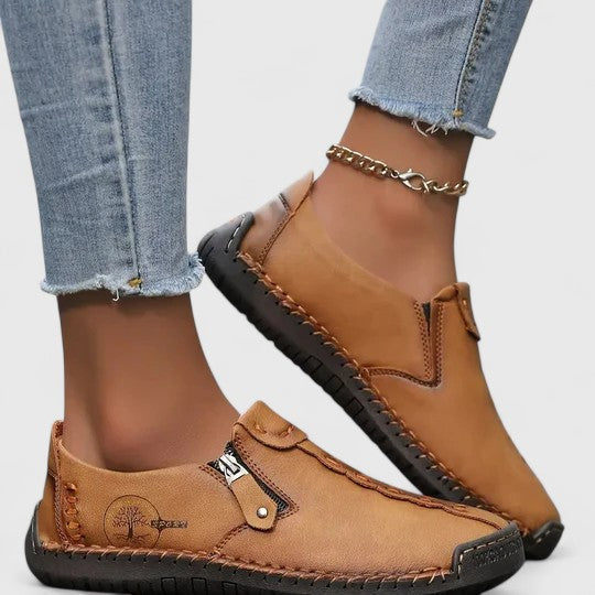 Calista | Tan Loafer Elegant Shoes