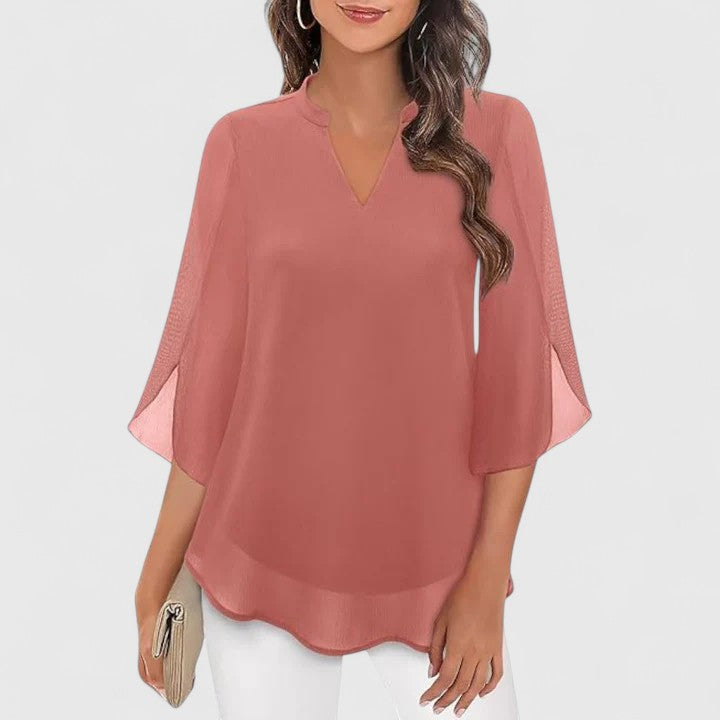 Astrid | Black Sophisticated Blouse with Flared Sleeves