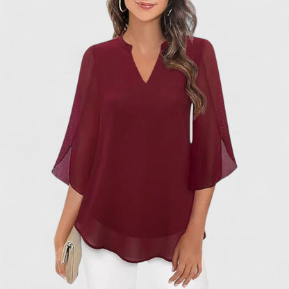 Astrid | Black Sophisticated Blouse with Flared Sleeves