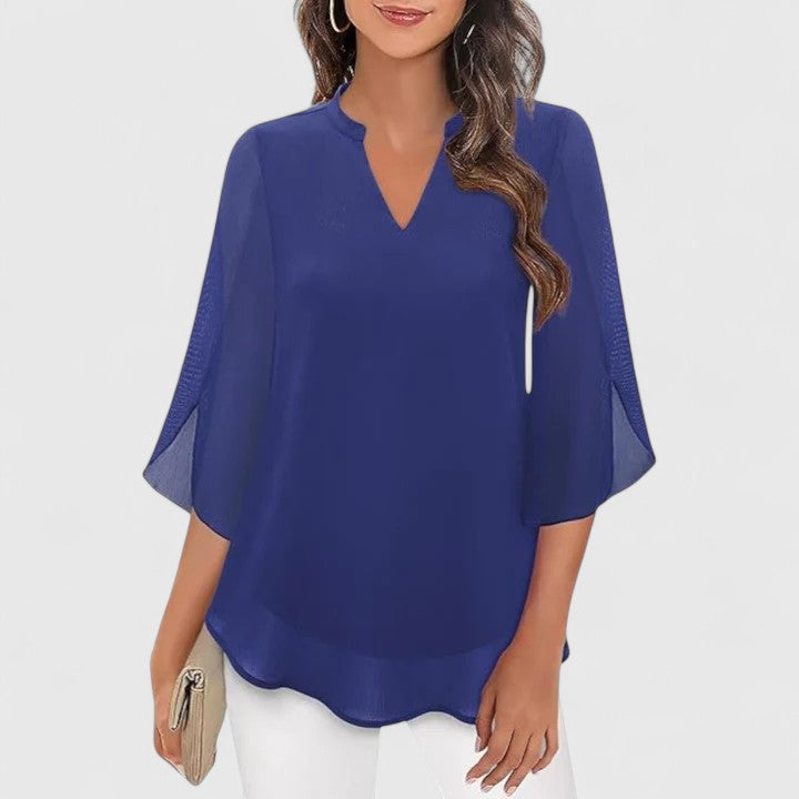 Astrid | Black Sophisticated Blouse with Flared Sleeves