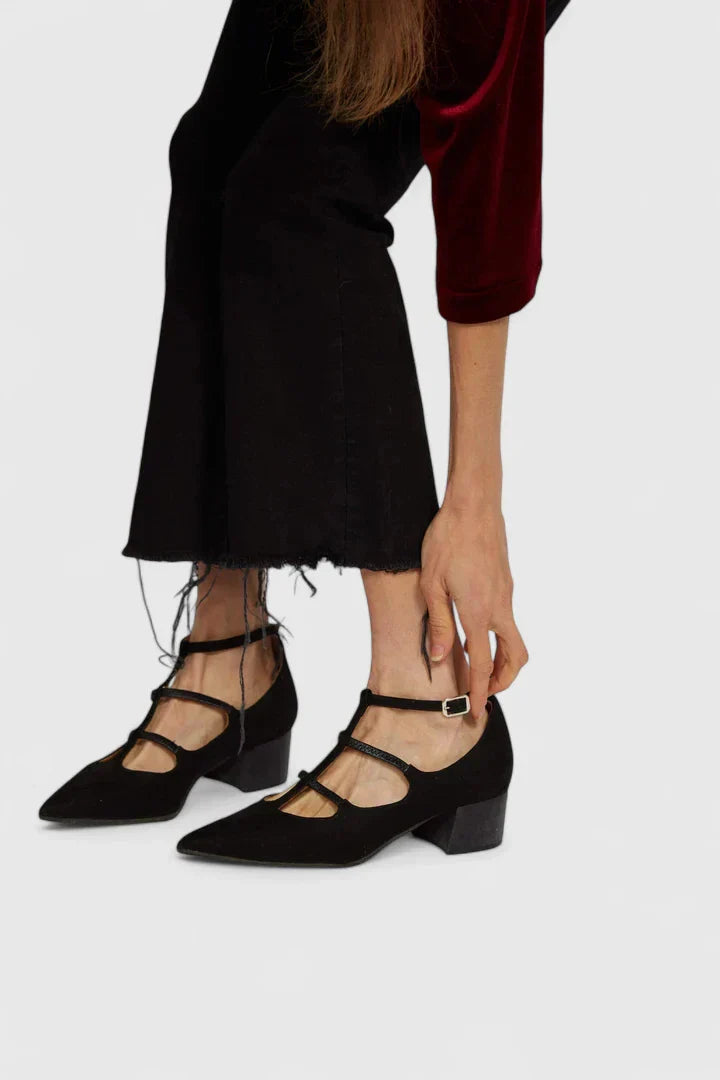 Astrid | Black Suede Orthopedic Heels