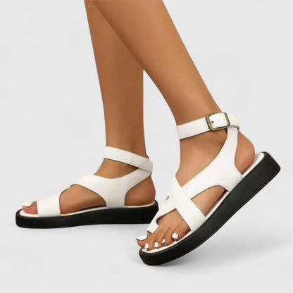Astrid | Luxury Black Leather Orthopedic Sandals