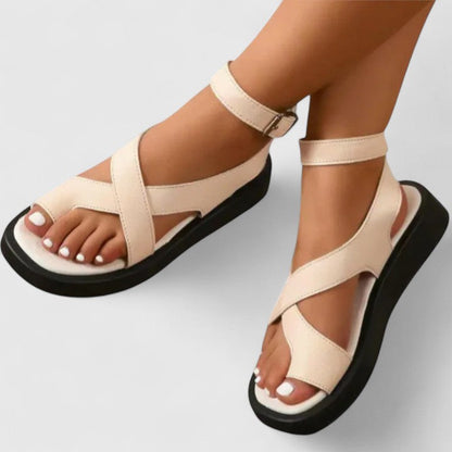Astrid | Luxury Black Leather Orthopedic Sandals