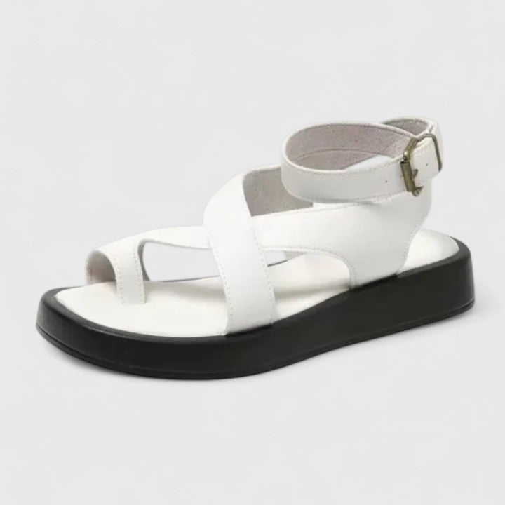 Astrid | Luxury Black Leather Orthopedic Sandals