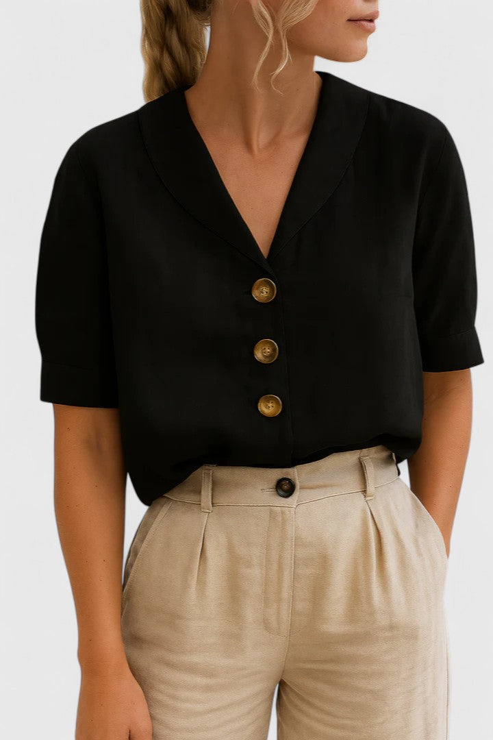 Astrid | Cream Linen Sophisticated Blouse