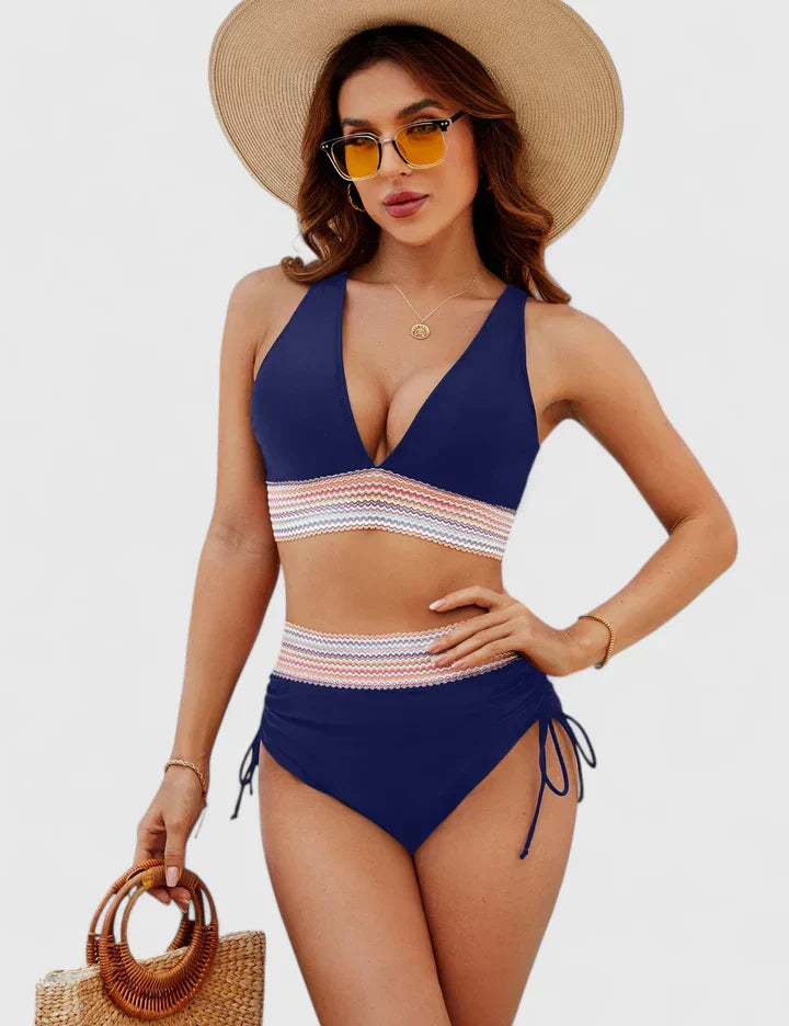 Calista | Women’s High-Waisted Pink Bikini Swimsuit Set